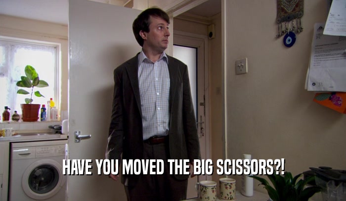 HAVE YOU MOVED THE BIG SCISSORS?!  