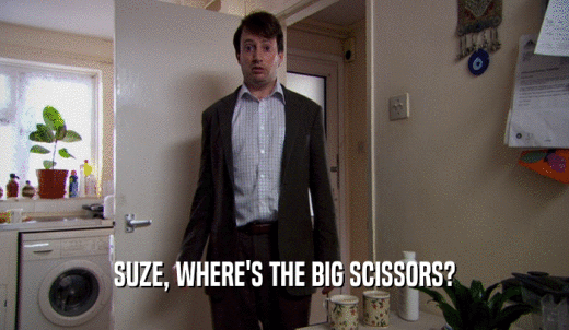 SUZE, WHERE'S THE BIG SCISSORS?  