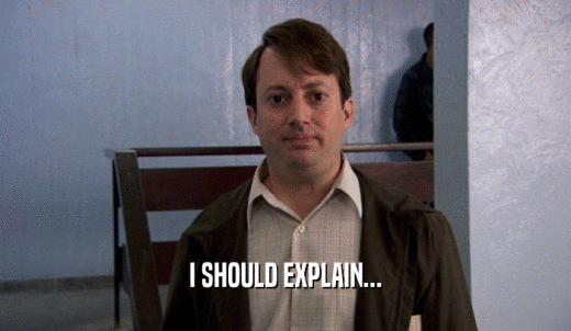 I SHOULD EXPLAIN...  