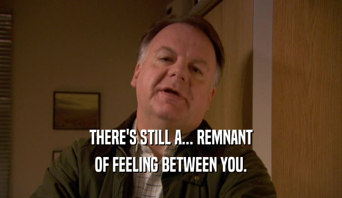 THERE'S STILL A... REMNANT OF FEELING BETWEEN YOU. 