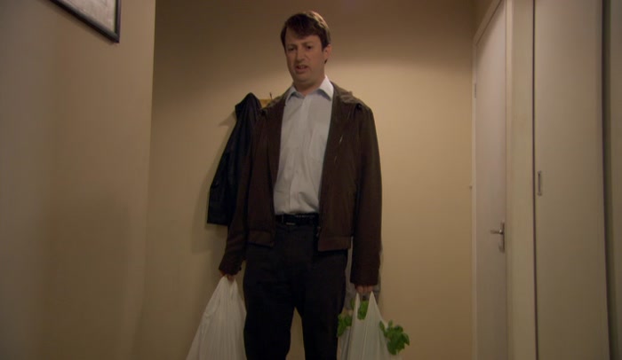 - WHAT THE HELL ARE YOU DOING? - I'M GAFFER-TAPING BIN BAGS TO THE FLOOR. 