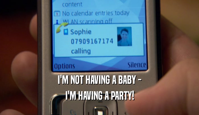 I'M NOT HAVING A BABY - I'M HAVING A PARTY! 
