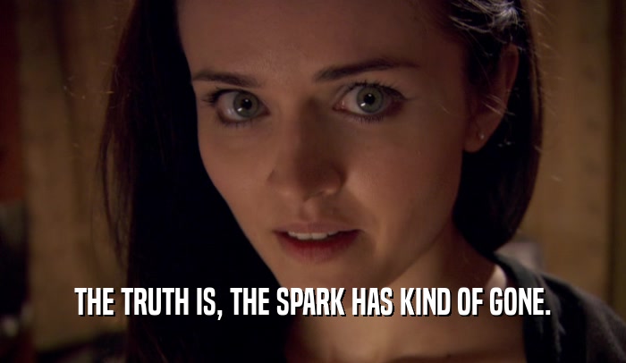 THE TRUTH IS, THE SPARK HAS KIND OF GONE.
  