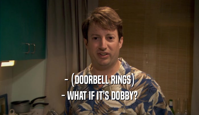 - (DOORBELL RINGS)
 - WHAT IF IT'S DOBBY?
 