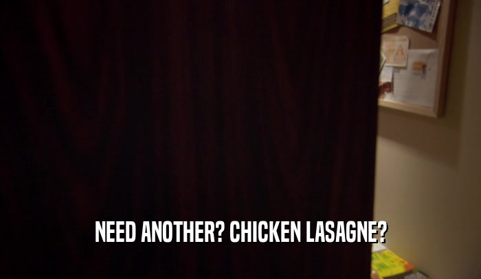 NEED ANOTHER? CHICKEN LASAGNE?  
