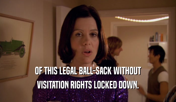 OF THIS LEGAL BALL-SACK WITHOUT VISITATION RIGHTS LOCKED DOWN. 