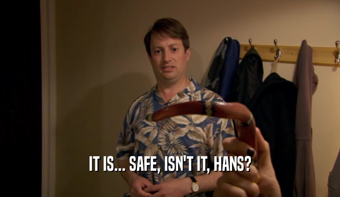 IT IS... SAFE, ISN'T IT, HANS?  