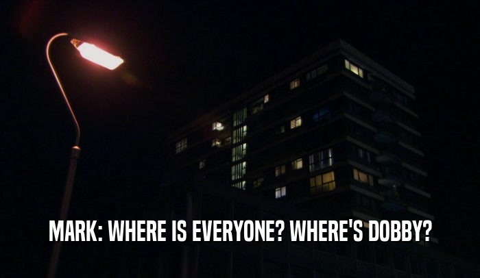 MARK: WHERE IS EVERYONE? WHERE'S DOBBY?  