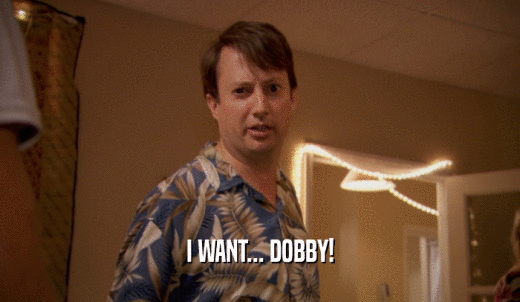 I WANT... DOBBY!  