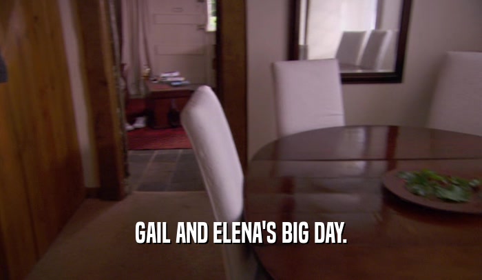 GAIL AND ELENA'S BIG DAY.
  