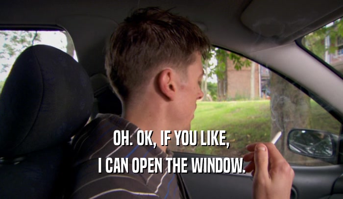 OH. OK, IF YOU LIKE, I CAN OPEN THE WINDOW. 