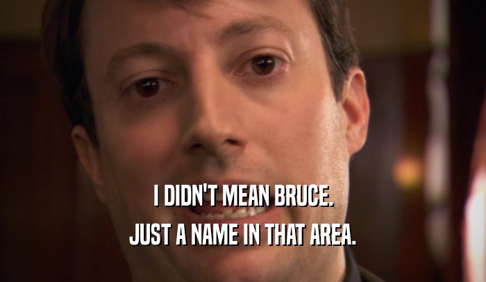 I DIDN'T MEAN BRUCE. JUST A NAME IN THAT AREA. 
