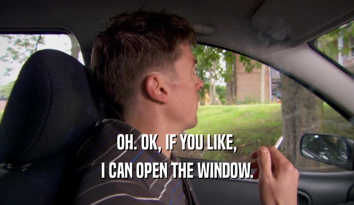 OH. OK, IF YOU LIKE, I CAN OPEN THE WINDOW. 