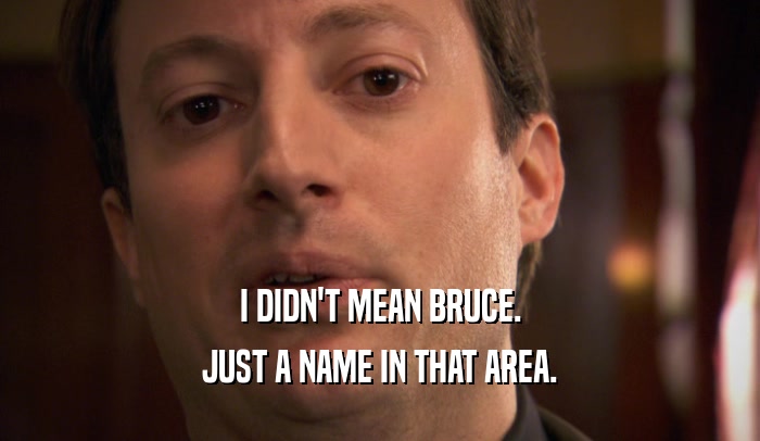 I DIDN'T MEAN BRUCE. JUST A NAME IN THAT AREA. 