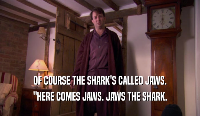 OF COURSE THE SHARK'S CALLED JAWS.
 