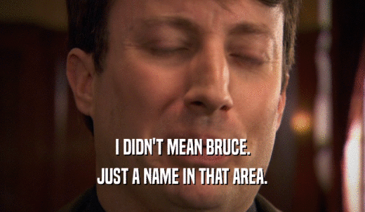 I DIDN'T MEAN BRUCE. JUST A NAME IN THAT AREA. 