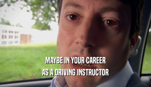 MAYBE IN YOUR CAREER AS A DRIVING INSTRUCTOR 
