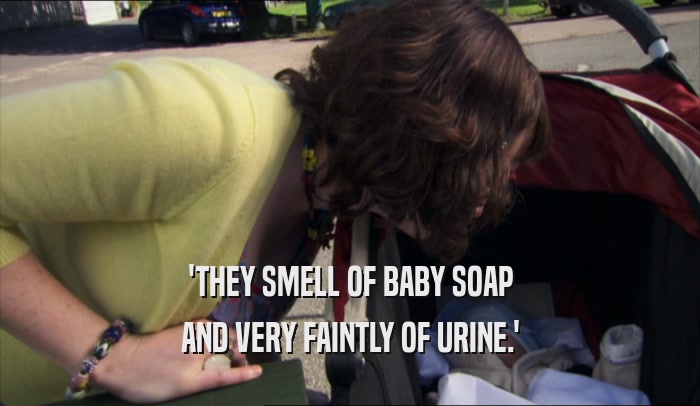 'THEY SMELL OF BABY SOAP AND VERY FAINTLY OF URINE.' 