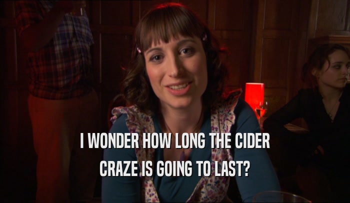 I WONDER HOW LONG THE CIDER CRAZE IS GOING TO LAST? 