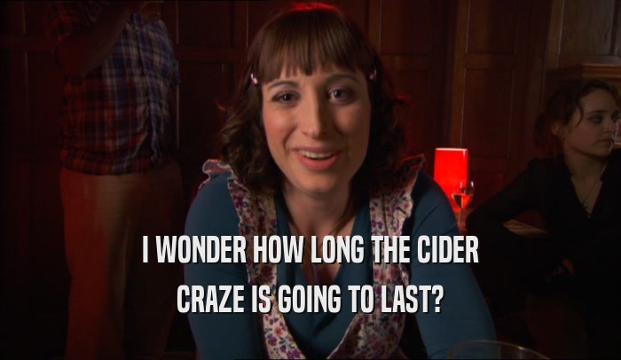 I WONDER HOW LONG THE CIDER CRAZE IS GOING TO LAST? 