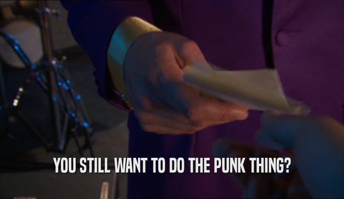 YOU STILL WANT TO DO THE PUNK THING?  