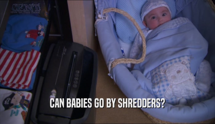CAN BABIES GO BY SHREDDERS?  