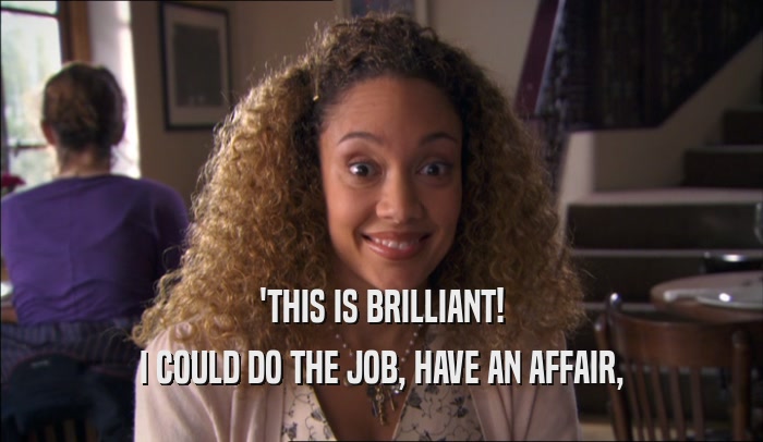 'THIS IS BRILLIANT! I COULD DO THE JOB, HAVE AN AFFAIR, 