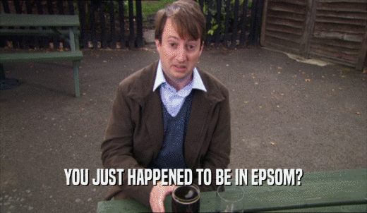 YOU JUST HAPPENED TO BE IN EPSOM?  