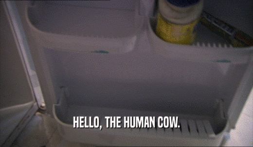 HELLO, THE HUMAN COW.  