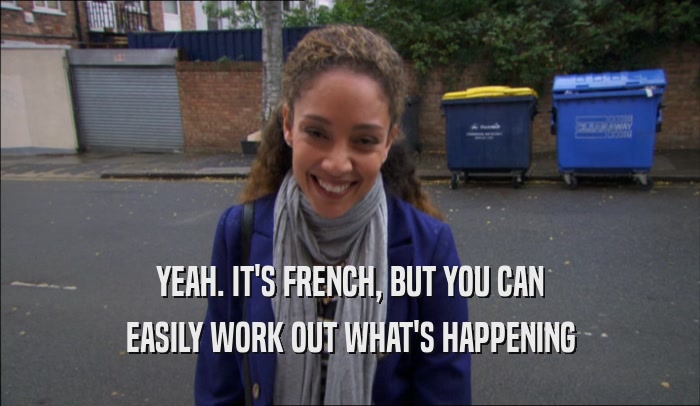 YEAH. IT'S FRENCH, BUT YOU CAN EASILY WORK OUT WHAT'S HAPPENING 