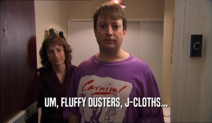 UM, FLUFFY DUSTERS, J-CLOTHS...  