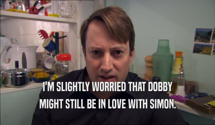 I'M SLIGHTLY WORRIED THAT DOBBY MIGHT STILL BE IN LOVE WITH SIMON. 