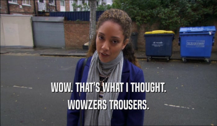 WOW. THAT'S WHAT I THOUGHT. WOWZERS TROUSERS. 