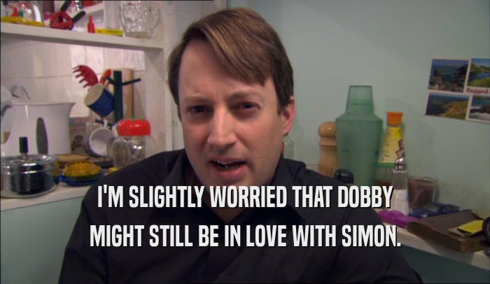 I'M SLIGHTLY WORRIED THAT DOBBY MIGHT STILL BE IN LOVE WITH SIMON. 