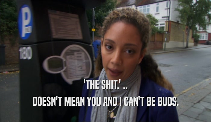 'THE SHIT.' .. DOESN'T MEAN YOU AND I CAN'T BE BUDS. 