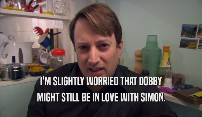 I'M SLIGHTLY WORRIED THAT DOBBY MIGHT STILL BE IN LOVE WITH SIMON. 