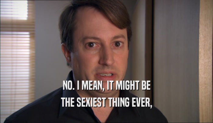 NO. I MEAN, IT MIGHT BE THE SEXIEST THING EVER, 