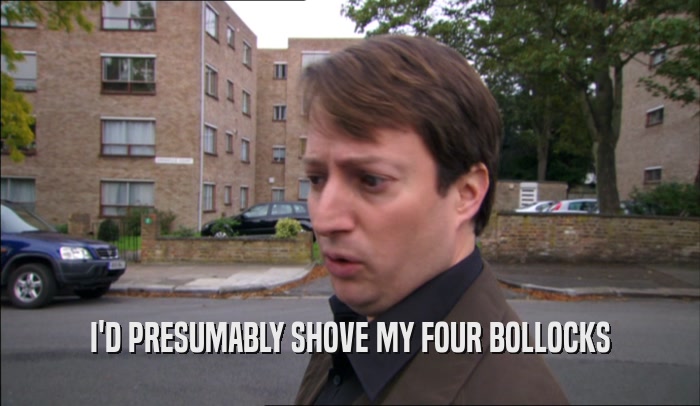 I'D PRESUMABLY SHOVE MY FOUR BOLLOCKS  