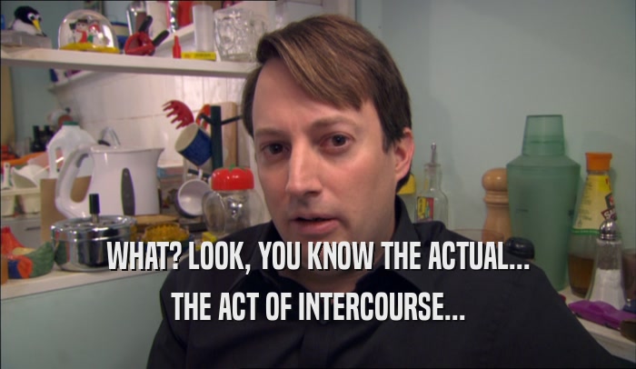 WHAT? LOOK, YOU KNOW THE ACTUAL... THE ACT OF INTERCOURSE... 