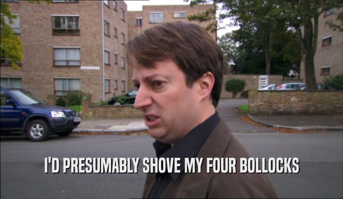 I'D PRESUMABLY SHOVE MY FOUR BOLLOCKS  