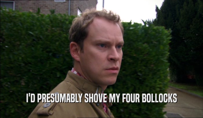 I'D PRESUMABLY SHOVE MY FOUR BOLLOCKS  