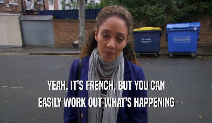 YEAH. IT'S FRENCH, BUT YOU CAN EASILY WORK OUT WHAT'S HAPPENING 