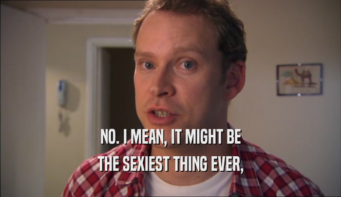 NO. I MEAN, IT MIGHT BE THE SEXIEST THING EVER, 
