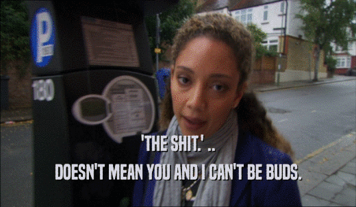 'THE SHIT.' .. DOESN'T MEAN YOU AND I CAN'T BE BUDS. 