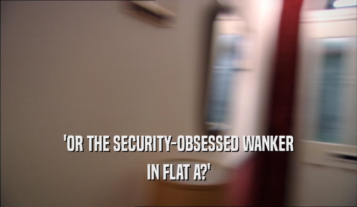 'OR THE SECURITY-OBSESSED WANKER IN FLAT A?' 