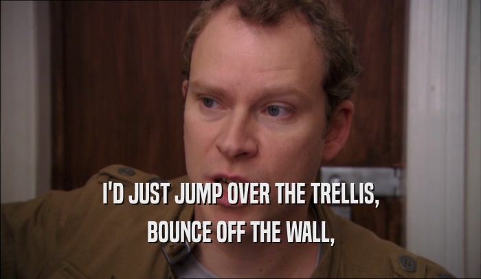 I'D JUST JUMP OVER THE TRELLIS, BOUNCE OFF THE WALL, 
