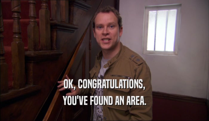 OK, CONGRATULATIONS, YOU'VE FOUND AN AREA. 