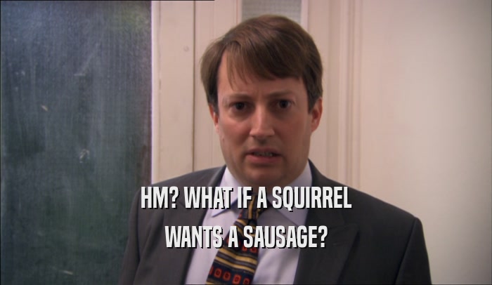 HM? WHAT IF A SQUIRREL WANTS A SAUSAGE? 