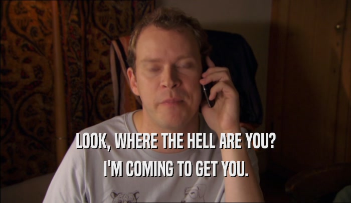 LOOK, WHERE THE HELL ARE YOU? I'M COMING TO GET YOU. 