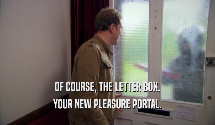 OF COURSE, THE LETTER BOX. YOUR NEW PLEASURE PORTAL. 